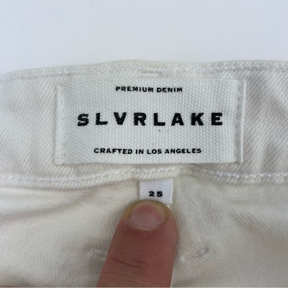 SLVRLAKE Lou Lou Mid Rise Slim Jeans White Women’s Size 25 - Picture 2 of 5